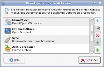 Benutzerdefinierte Aktionen
